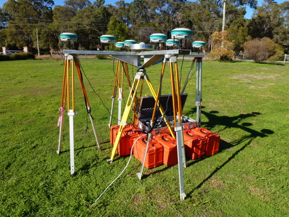 GNSS Antenna Array set up at the Curtin University Bentley campus